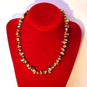 Tiger eye and shell necklace